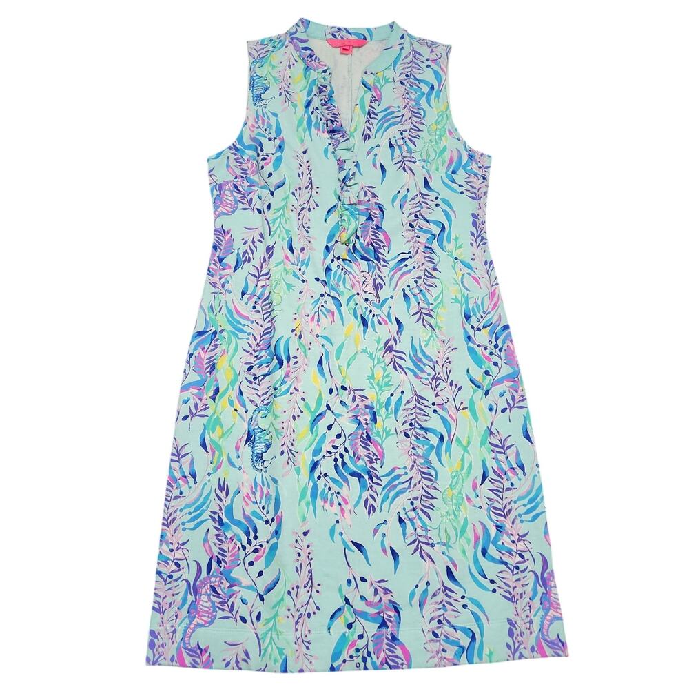 Lilly Pulitzer Sherryn Shift Dress Swim Shady Blue Oasis Tint Size Small